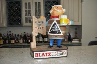 Blatz Beer Barrel Cast Iron Sign Statue Advertisement