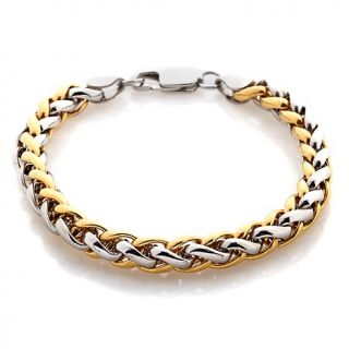 184 358 men s 2 tone stainless steel braided link bracelet rating 2 $