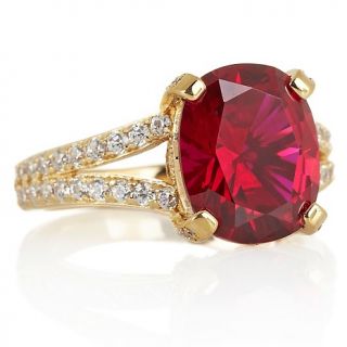 Jean Dousset Absolute Cushion Cut Created Ruby Solitaire Ring