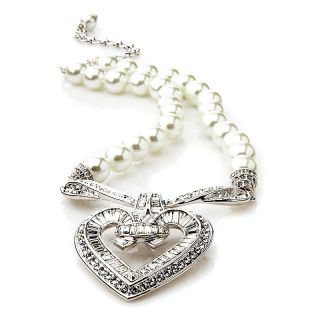  heart crystal and simulated pearl drop necklace rating 3 $ 179 95 or