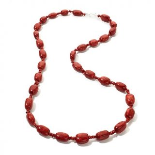 Jay King Color Enhanced Red Coral Bead Sterling Silver Necklace