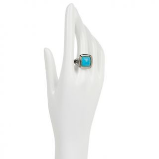 195 029 stately steel 7 37ct simulated turquoise and stainless steel