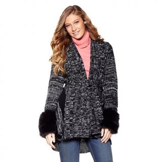 192 405 luxe by irina cowl hood cardigan with detachable faux fur