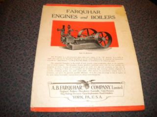 Farquhar Steam Engines Boilers catalog brochure Locomotive 1920s