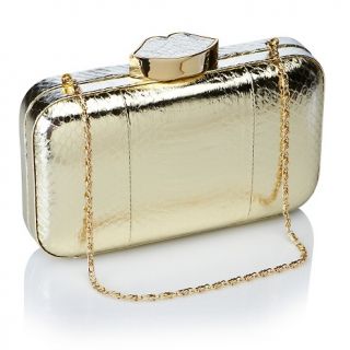 192 777 lulu guinness fifi snakeskin box clutch gold rating be the