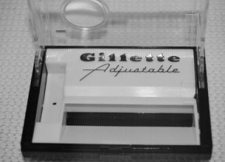 Gillette Nickle Plated 195 Fatboy Adjustable de Safety Razor Set Dated