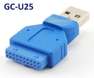 USB 3 0 Motherboard 20pin Header to USB Type A Male Adapter