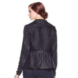 192 981 iman stripped leather luxury brocade peplum jacket rating 8 $