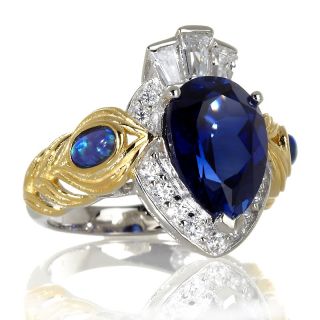 207 774 absolute 5 06ct created sapphire and simulated opal peacock