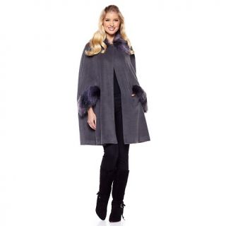 207 100 a by adrienne landau cape coat with faux fox trim rating 21 $