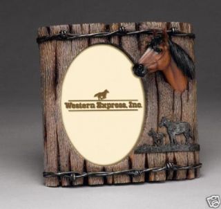 New Western Horse Head Barb Wire Fence Picture Frame