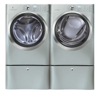 Electrolux Silver Steam Washer Steam Electric Dryer Laundry Set w