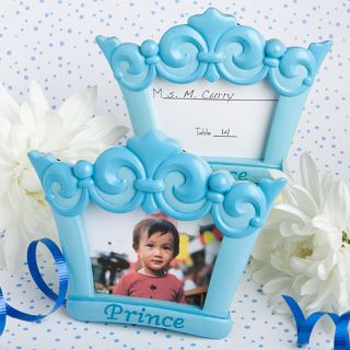 48 Baby Shower Favors Blue Prince Crown Design Photo Frames Place Card