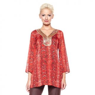 201 451 iman holiday glamour embellished python print top note