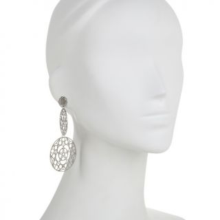 Stately Steel Stately Steel Floral Filigree Double Circle Drop