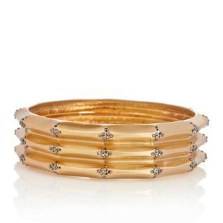 209 619 boheme by the stones crystal goldtone bamboo design faceted