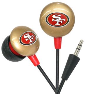 iHip NFL Officially Licensed in Ear Bud Headphones San Francisco 49ers