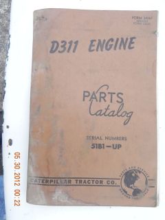 D311 ENGINE Parts Catalog Caterpillar serial numbers 51B1 UP