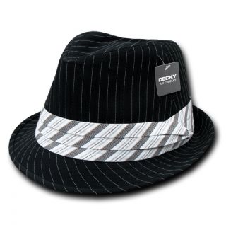  Pin Stripe Pinstripe Woven Fedora Fedoras Hat Hats Band Sz L XL