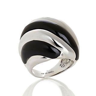 196 374 technibond platinum plated ribbed black agate dome ring rating