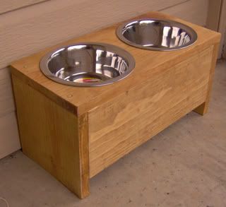 New 8 Wood Elevated Pet Dog Feeder Raised Bowl 8 Inch