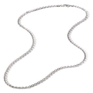 219 740 sterling silver rhodium plated 2 3mm cable chain 18 necklace