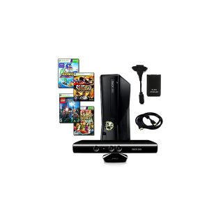 XBOX 360 Slim 4GB Kinect Bundle with 4 Games, Charger and More