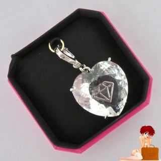  Couture Large Diamond Engraved Heart Gem Charm YJRU6135 $48