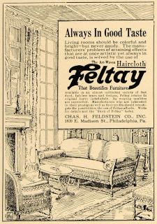  Furniture Haircloth Feltay Chas. H. Feldstein   ORIGINAL ADVERTISING