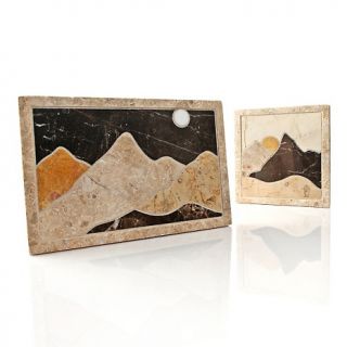 218 875 mine finds by jay king marble sandia scape 2 piece trivet set