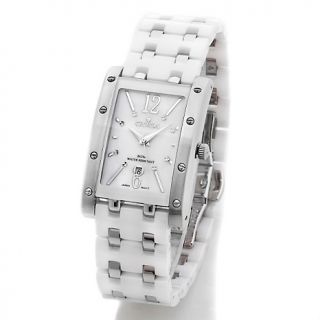 207 227 croton croton ladies stainless steel and white ceramic watch