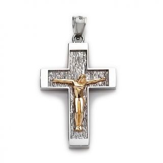 230 756 michael anthony jewelry 10k gold and sterling silver crucifix