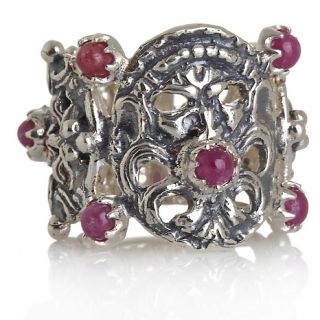 206 037 tagliamonte sterling silver ruby cabochon wide band ring