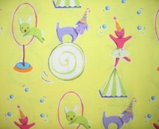 Circus Yellow Performers Fabric Bunny Dog Cat Novelty
