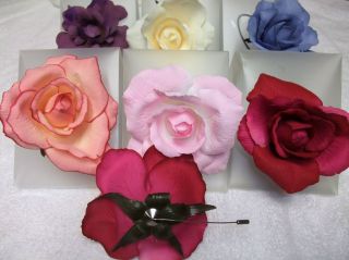 Fabric Flower Brooch Pin Clip for Women Girls