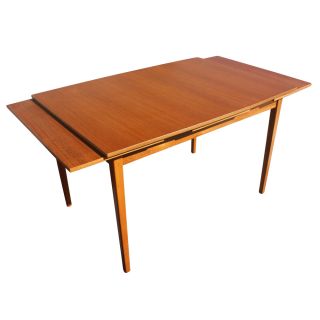 danish teak extension dining table 1960 s two pull out leaves extends