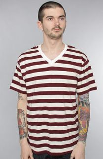 Know1edge The Edward VNeck Tee in Burgundy White