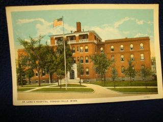 St. Lukes Hospital. Fergus Falls, Minnesota. Unused condition. 1920s