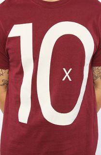 10 Deep The Big 10 Tee in Burgundy Concrete