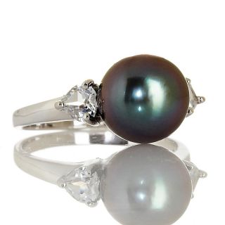 Designs by Turia 9 10mm Cultured Tahitian Pearl and White Topaz