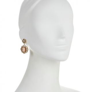 Jewelry Earrings Drop Amedeo NYC® Cornelian and CZ Square Cameo