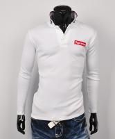 Korea Pop Mens Casual Shirt Long Sleeve Printed Polo T Shirts Size M