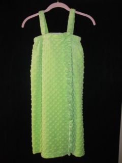 Kellys Kids Girls Sz 10 12 Lime Green Swim Suit Cover Up Robe Ruffles