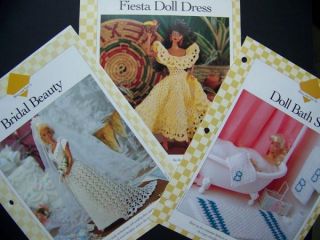  Doll Wedding Bridal Gown Bath Set Fiesta Dress Crochet Patterns