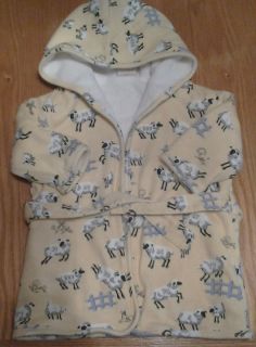 OshKosh Baby hooded bath robe one size yellow with counting sheep boy