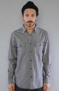 HUF The Chambray Work Shirt in Black Concrete