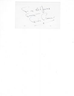 Eric Fleming American Actor Hand Signed Index Card