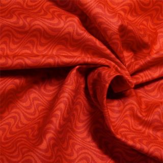 Fabric Freedom Cotton Red on Red Wavy Swirling Geometric Tone on Tone