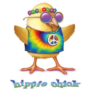 782A Hippie Chick Heat Transfer T Shirt Fabric Iron on Print Peace