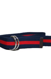 Fully Laced Classic Striped Belt NvyRedSilv